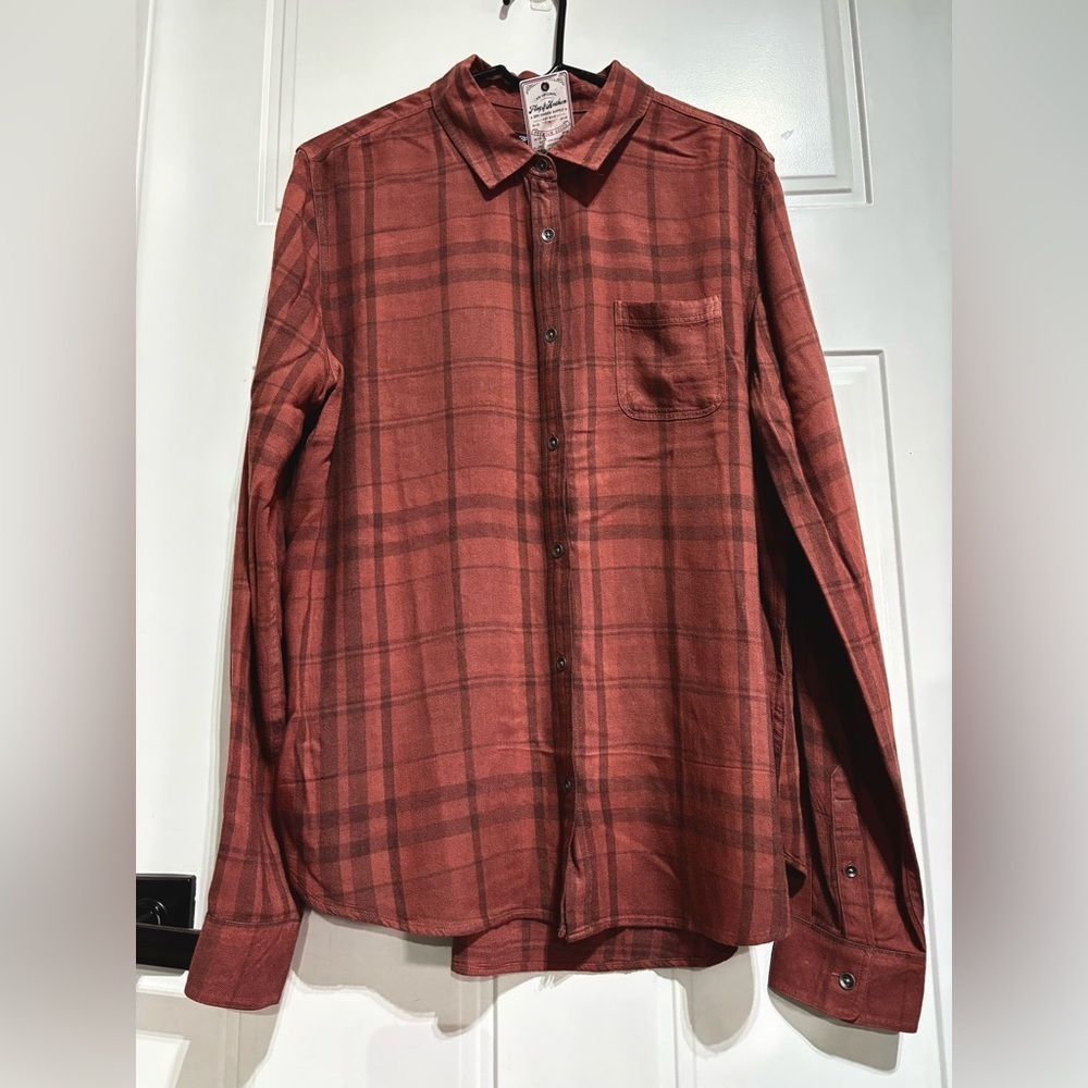 Flag & Anthem Flannel Checkered,chest pocket durable & reliable,rayon
